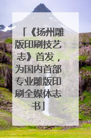 《扬州雕版印刷技艺志》首发，为国内首部专业雕版印刷全媒体志书