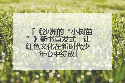 《沙洲的“小树苗”》新书首发式：让红色文化在新时代少年心中绽放