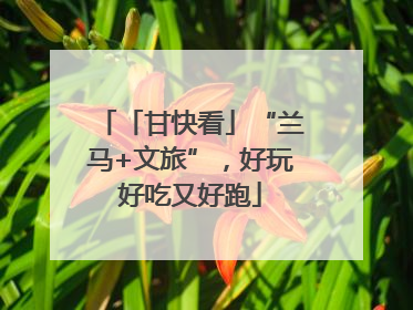 「甘快看」“兰马+文旅”，好玩好吃又好跑