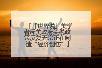 「世界说」美学者斥美政府关税政策反复无常正在制造“经济创伤”