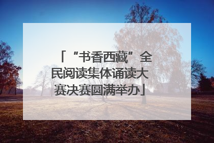 “书香西藏”全民阅读集体诵读大赛决赛圆满举办