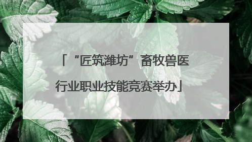 “匠筑潍坊”畜牧兽医行业职业技能竞赛举办