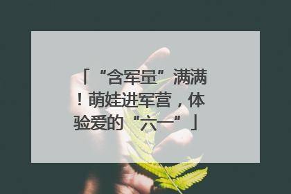 “含军量”满满！萌娃进军营，体验爱的“六一”