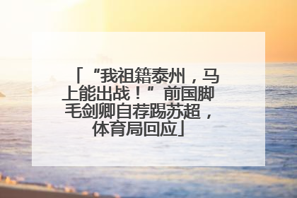 “我祖籍泰州，马上能出战！”前国脚毛剑卿自荐踢苏超，体育局回应