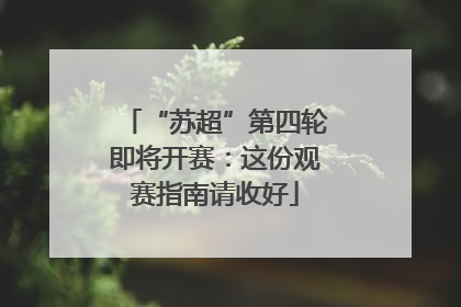 “苏超”第四轮即将开赛：这份观赛指南请收好