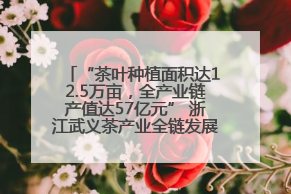 “茶叶种植面积达12.5万亩，全产业链产值达57亿元” 浙江武义茶产业全链发展“加速度”