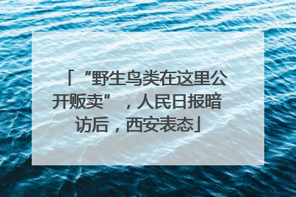 “野生鸟类在这里公开贩卖”，人民日报暗访后，西安表态