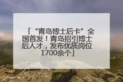 “青岛博士后卡”全国首发！青岛招引博士后人才，发布优质岗位1700余个