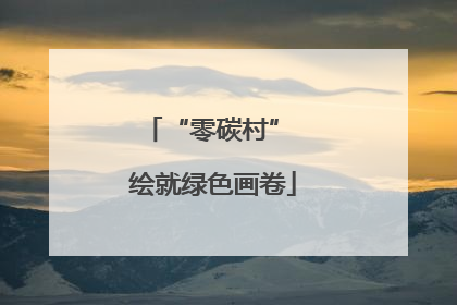 “零碳村” 绘就绿色画卷
