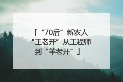 “70后”新农人“王老开”从工程师到“羊老开”