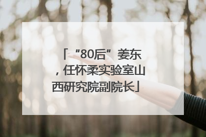 “80后”姜东，任怀柔实验室山西研究院副院长