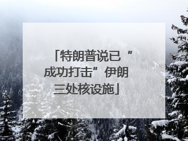 特朗普说已“成功打击”伊朗三处核设施