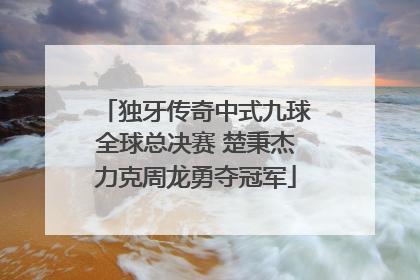 独牙传奇中式九球全球总决赛 楚秉杰力克周龙勇夺冠军