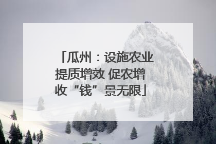 瓜州：设施农业提质增效 促农增收“钱”景无限