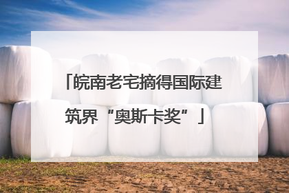 皖南老宅摘得国际建筑界“奥斯卡奖”