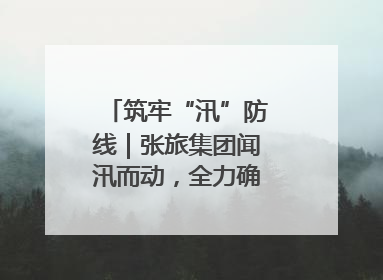 筑牢“汛”防线｜张旅集团闻汛而动，全力确保安全度汛