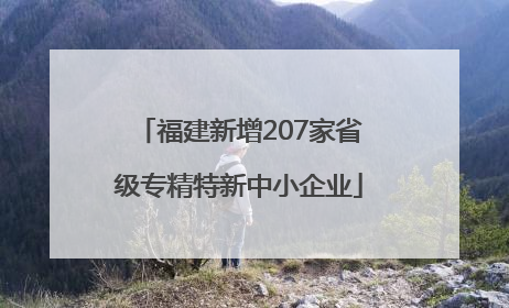 福建新增207家省级专精特新中小企业