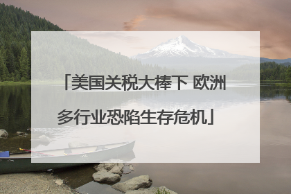 美国关税大棒下 欧洲多行业恐陷生存危机
