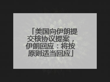 美国向伊朗提交核协议提案，伊朗回应：将按原则适当回应