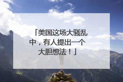 美国这场大骚乱中，有人提出一个大胆想法！
