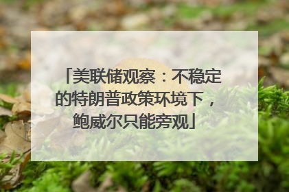 美联储观察：不稳定的特朗普政策环境下，鲍威尔只能旁观