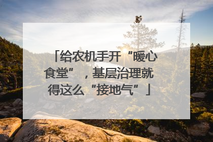 给农机手开“暖心食堂”，基层治理就得这么“接地气”