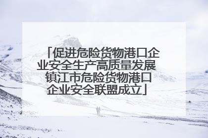 促进危险货物港口企业安全生产高质量发展 镇江市危险货物港口企业安全联盟成立
