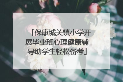 保康城关镇小学开展毕业班心理健康辅导助学生轻松备考