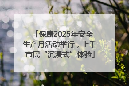 保康2025年安全生产月活动举行，上千市民“沉浸式”体验