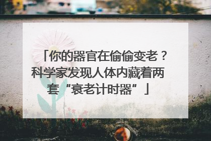 你的器官在偷偷变老？科学家发现人体内藏着两套“衰老计时器”