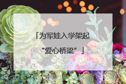 为军娃入学架起“爱心桥梁”