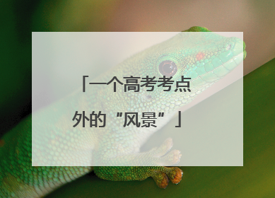 一个高考考点外的“风景”