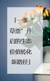 一张“草票”开启的生态价值转化新路径