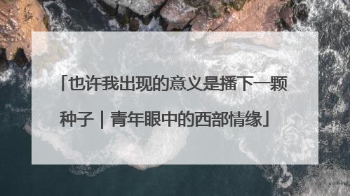 也许我出现的意义是播下一颗种子｜青年眼中的西部情缘