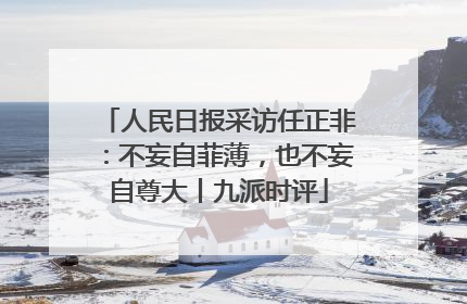 人民日报采访任正非：不妄自菲薄，也不妄自尊大丨九派时评