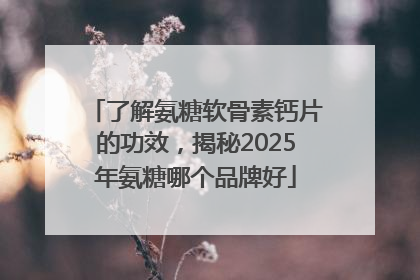 了解氨糖软骨素钙片的功效，揭秘2025年氨糖哪个品牌好