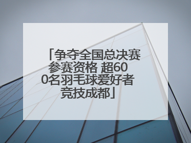 争夺全国总决赛参赛资格 超600名羽毛球爱好者竞技成都