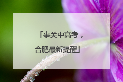 事关中高考，合肥最新提醒