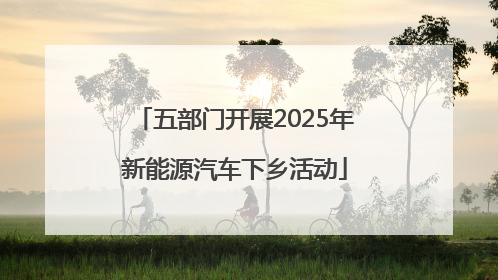 五部门开展2025年新能源汽车下乡活动