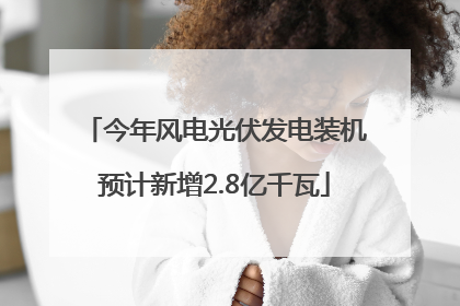 今年风电光伏发电装机预计新增2.8亿千瓦