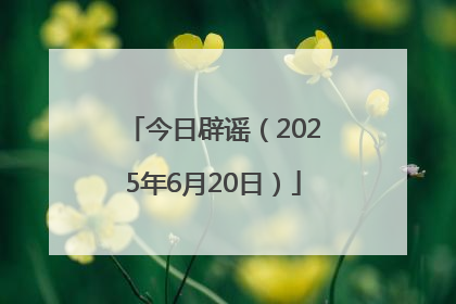 今日辟谣（2025年6月20日）