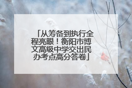 从筹备到执行全程亮眼！衡阳市博文高级中学交出民办考点高分答卷