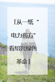 从一纸“电力药方”看绍兴绿色革命