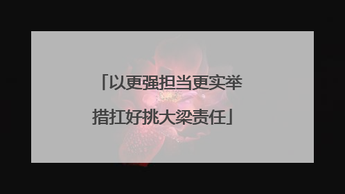 以更强担当更实举措扛好挑大梁责任