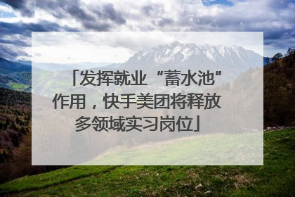 发挥就业“蓄水池”作用，快手美团将释放多领域实习岗位