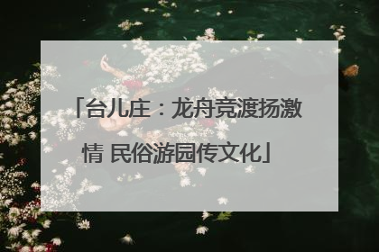 台儿庄：龙舟竞渡扬激情 民俗游园传文化