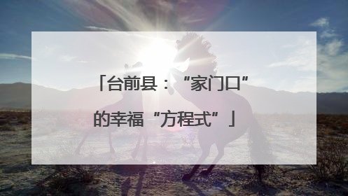 台前县：“家门口”的幸福“方程式”