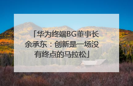 华为终端BG董事长余承东：创新是一场没有终点的马拉松