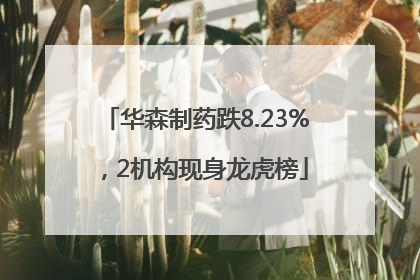 华森制药跌8.23%，2机构现身龙虎榜