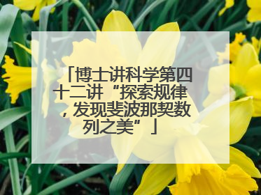 博士讲科学第四十二讲“探索规律，发现斐波那契数列之美”